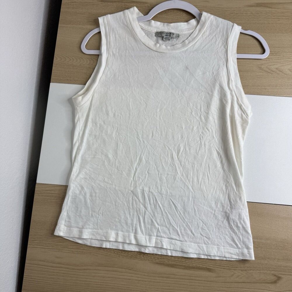 ALL-SAINTS Imogen Women's Sleeveless Top Optic White Size M Minimalist